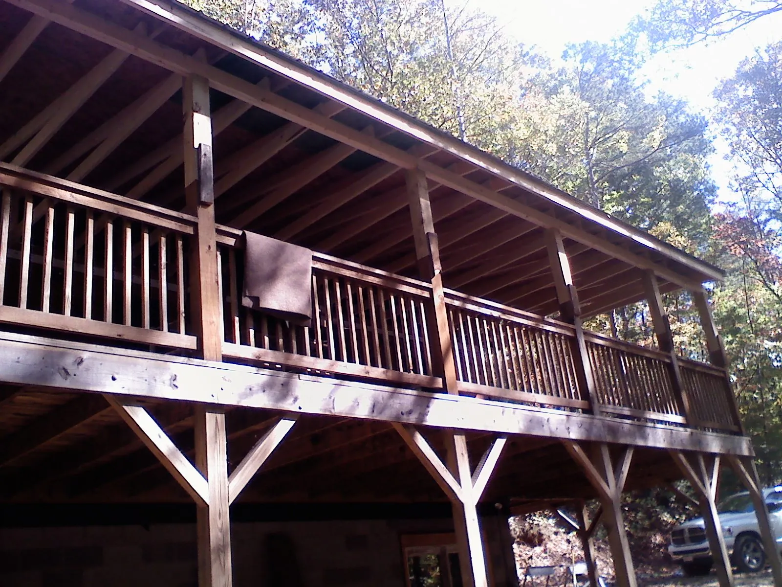 Timber framing under a new elevated porch and deck — Roof Leak Repair in Parker by Roofing Brothers